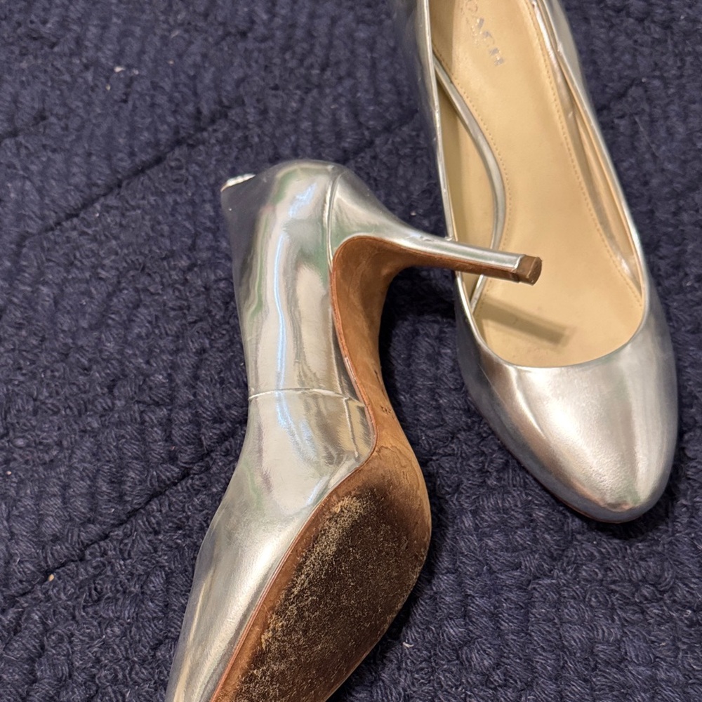 Coach Metallic Silver Heels - Picture 2 of 4